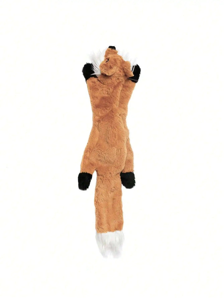 Interactive animal dog toy made of soft fleece, featuring a squeaker for gentle chewers