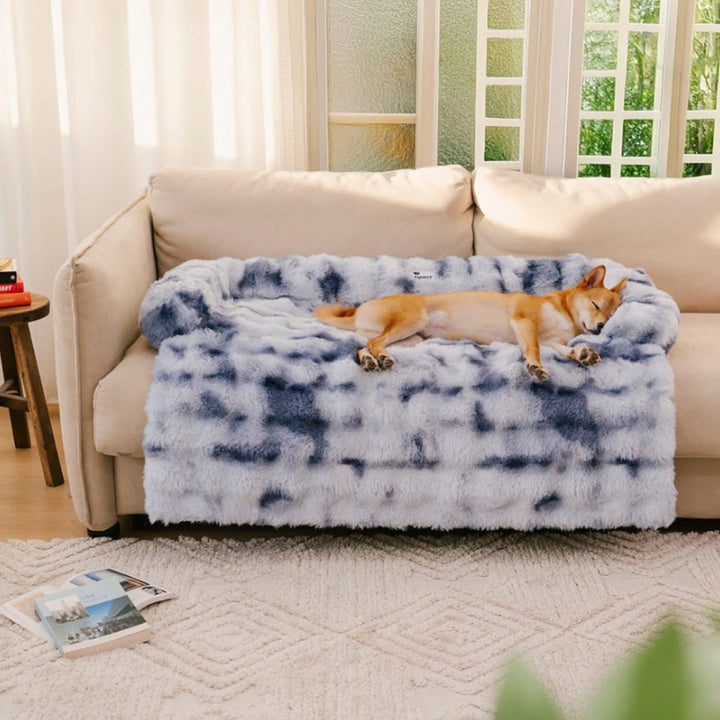 Unisex pet furniture: comfortable plush dog & cat sofa bed with non-slip bottom