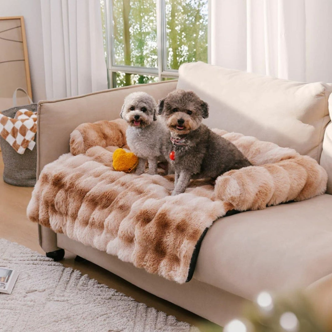 Non-slip pet bed for small to medium dogs and cats, soft plush washable design