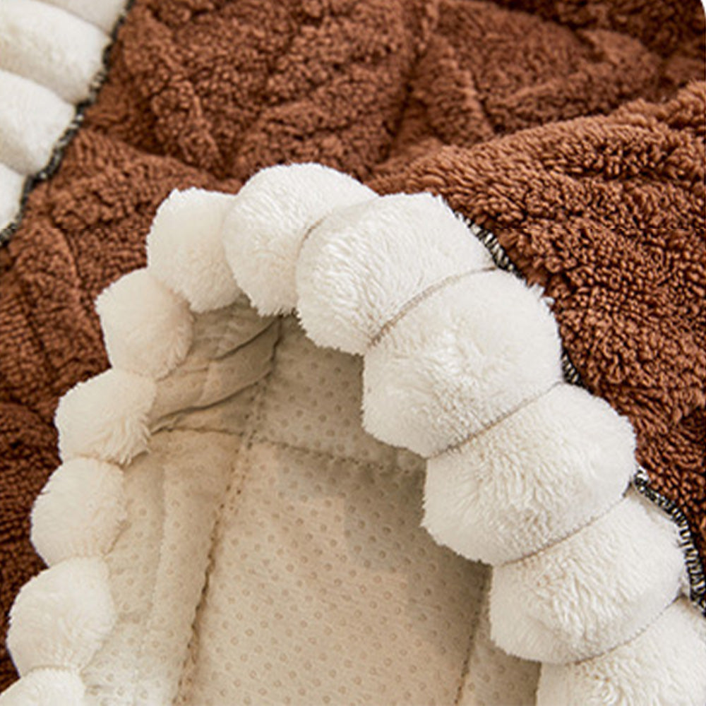 Close-up of plush plaid texture on a unisex couch cover, anti-slip for pet friendly living rooms.