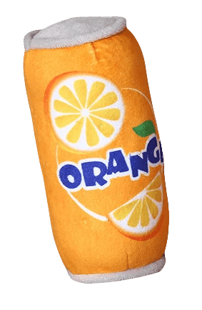 Cute bottle-shaped plush dog toy with a satisfying squeak, a fun chew toy for pets