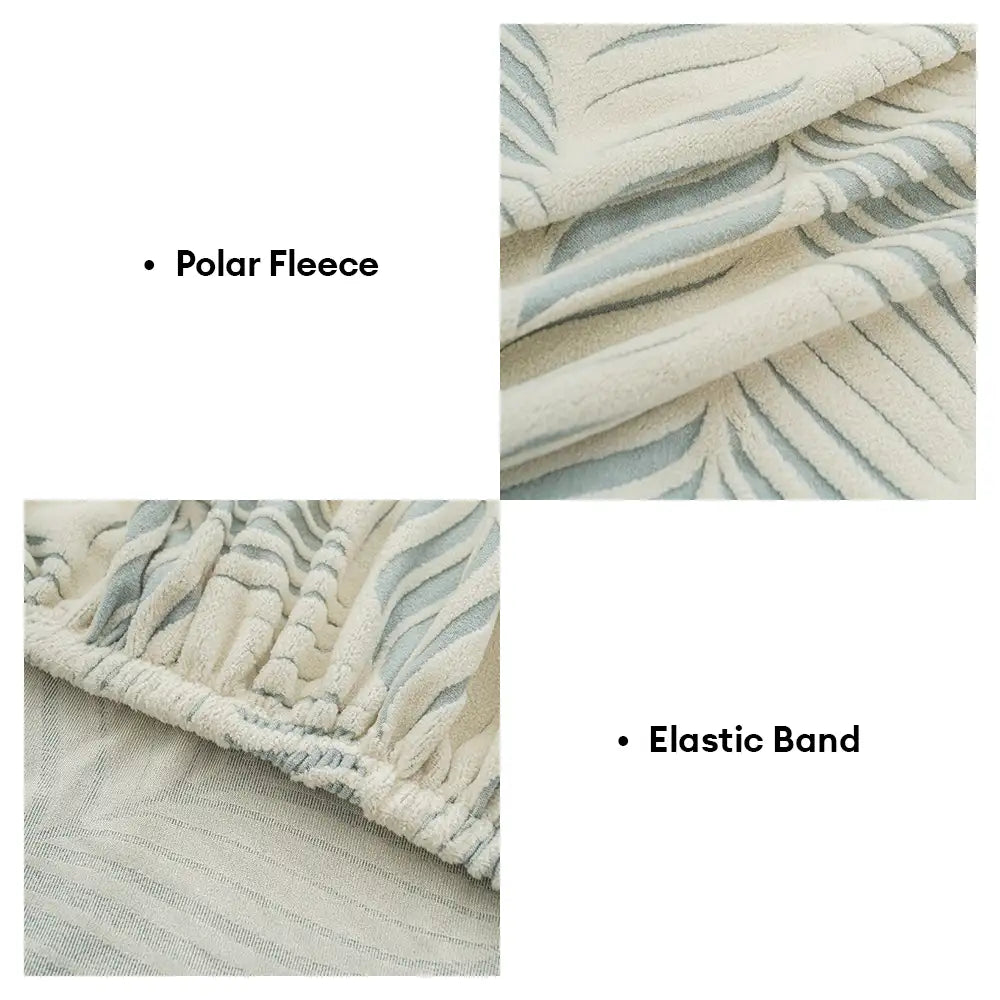 Soft polar fleece couch cover with jacquard pattern, an anti-scratch and pet-friendly home decor item