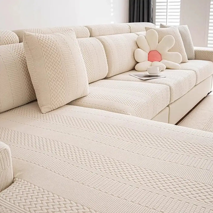 Stretch sofa protector, antistatic polar fleece, machine washable, fits most couches