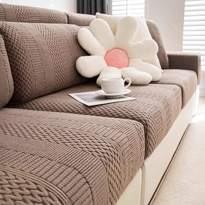 Unisex stretch couch cover made of antistatic polar fleece, ideal for furniture protection