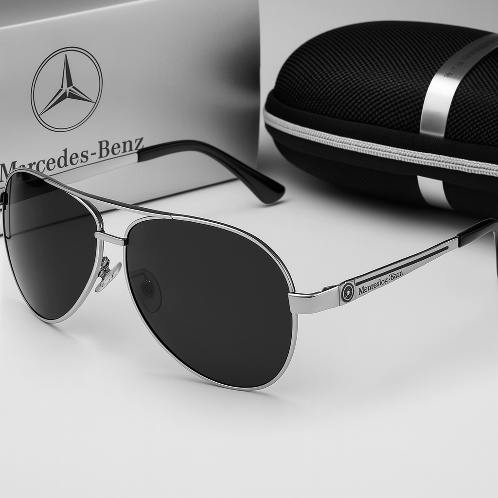 Unisex polarized aviator sunglasses, perfect for driving, offering glare reduction & UV eye protection.