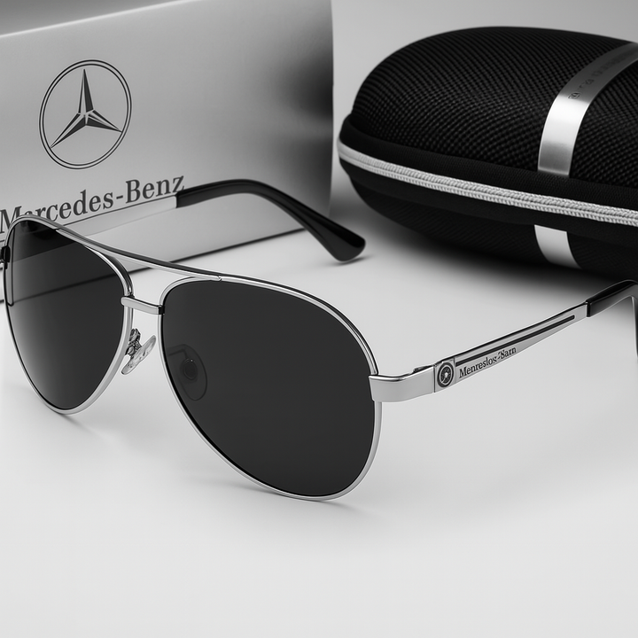 Unisex polarized aviator sunglasses, perfect for driving, offering glare reduction & UV eye protection.