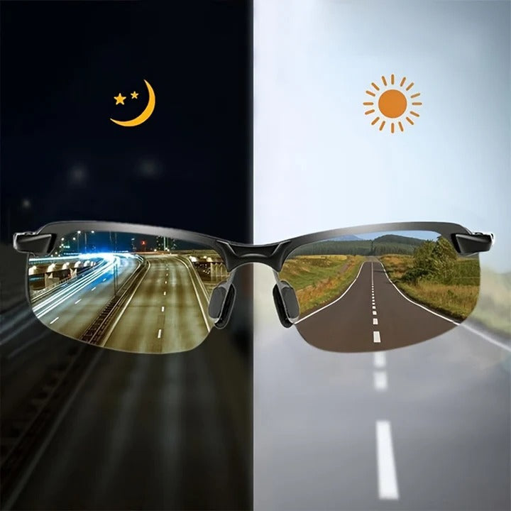 Unisex polarized photochromic sunglasses with UV protection for glare reduction, outdoor sports, and driving clarity.
