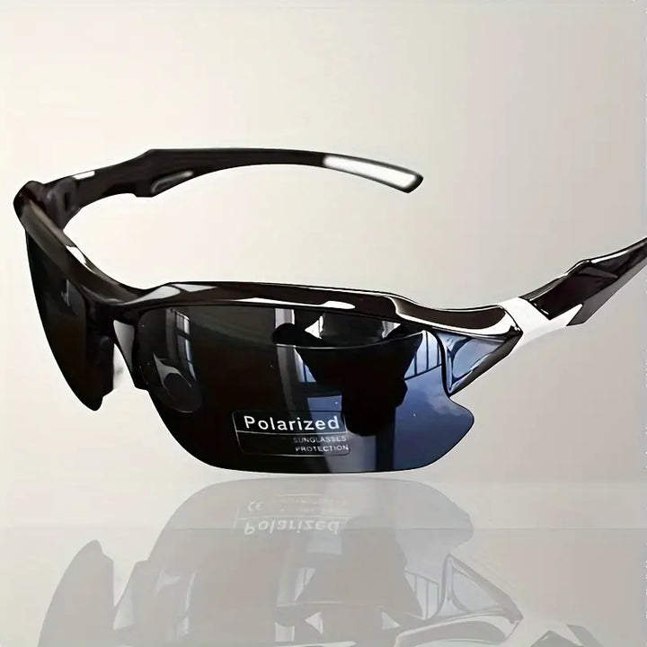 Unisex polarized sports sunglasses for running & cycling, lightweight UV protection.