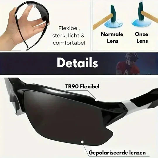 Unisex polarized sports sunglasses for ultimate outdoor clarity & UV protection.