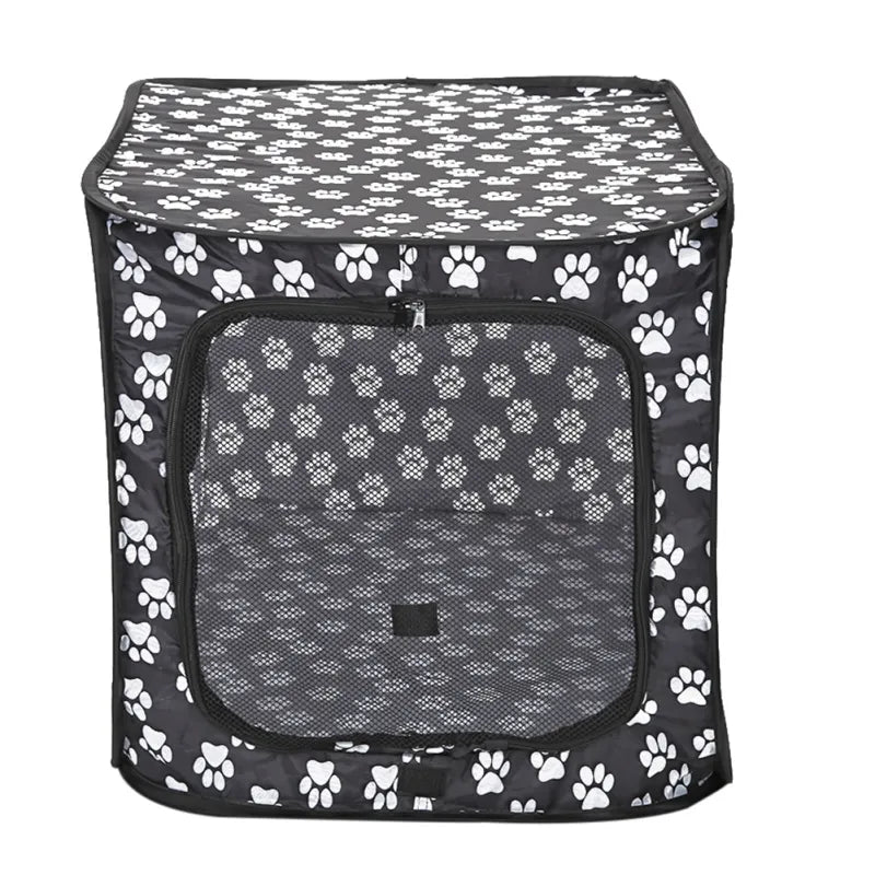 Ventilated dog bed with paw pattern, durable and lightweight, perfect for indoor or outdoor use.