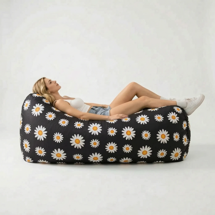 Unisex portable inflatable outdoor sofa for versatile lounging. Use as an air lounge, beach chair, or comfy camping seating.