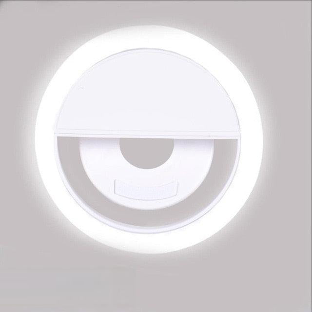 Improve your photos and videos with this portable LED selfie ring light for all devices, adjustable & bright.