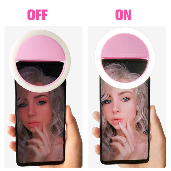 Achieve professional lighting anywhere with this portable LED selfie ring light for phones & laptops.