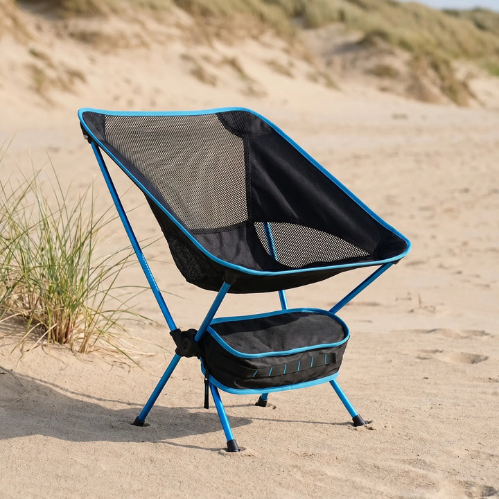 Unisex portable lightweight folding chair for outdoor use, compact design, easy to carry for any adventure.