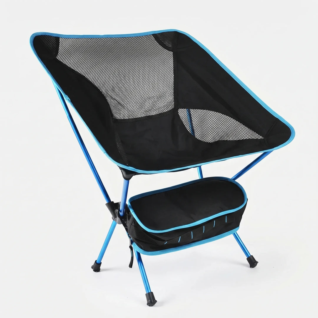 Unisex lightweight outdoor folding chair, portable and compact design, ideal for camping, beach, and travel.