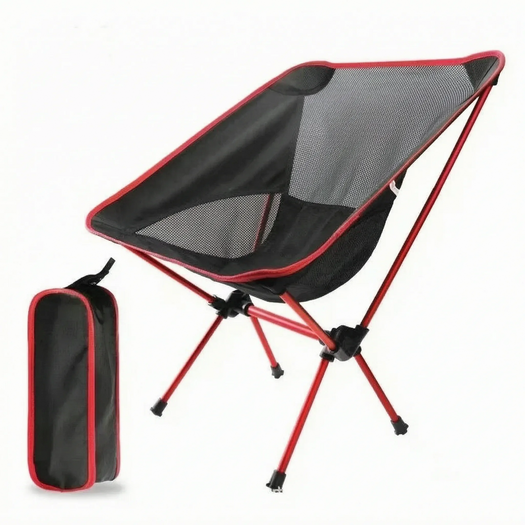 Compact unisex folding chair, ultra-lightweight and portable for easy transport to any outdoor event.