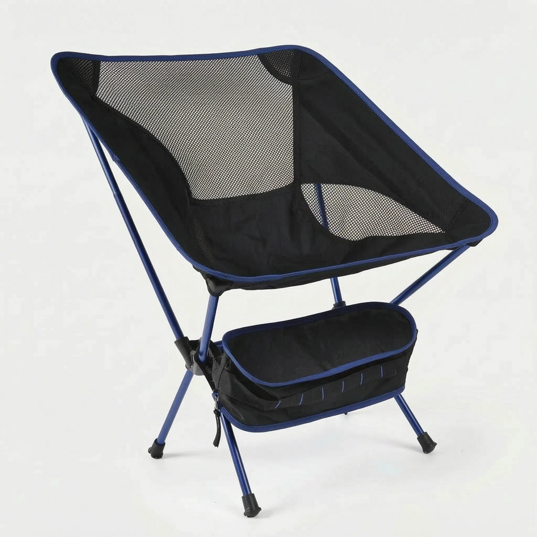 Unisex lightweight portable outdoor folding chair, compact for camping, hiking, beach & garden relaxation.