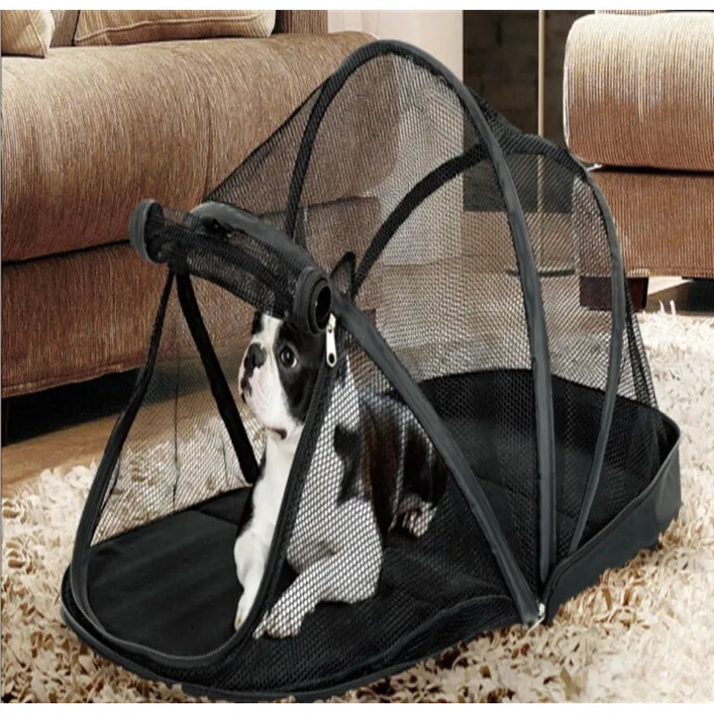 Unisex portable mesh dog tent with insect shield, ideal for outdoor dog comfort and travel pet care