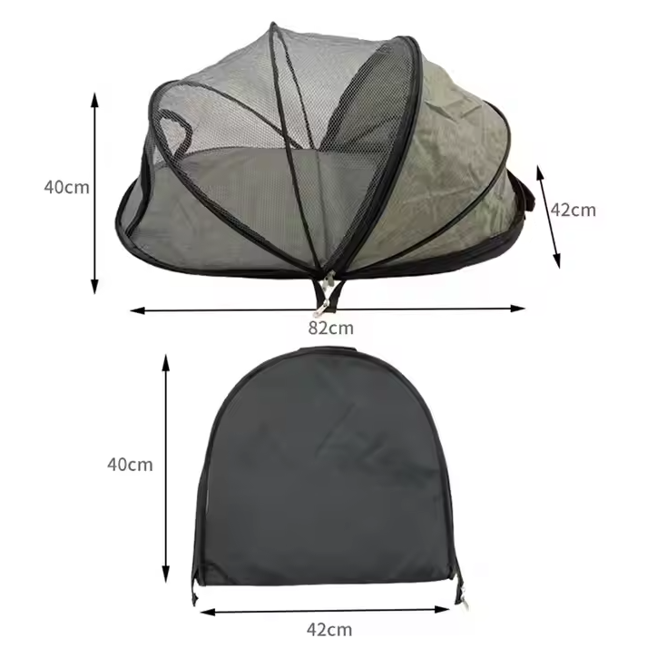 Outdoor dog travel accessory: portable mesh pet tent with insect protection for ultimate dog comfort
