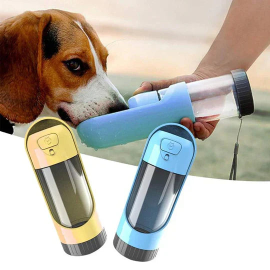 Unisex portable pet water bottle dispenser for dogs and cats, ideal for travel hydration.