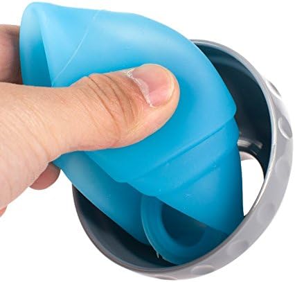 Close-up of the leakproof seal and durable design of the portable pet water bottle with an attached bowl for travel