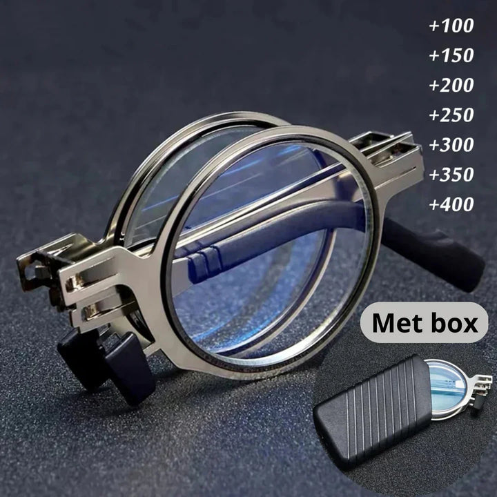 Foldable compact reading glasses, an essential travel accessory for clear vision & convenient storage.