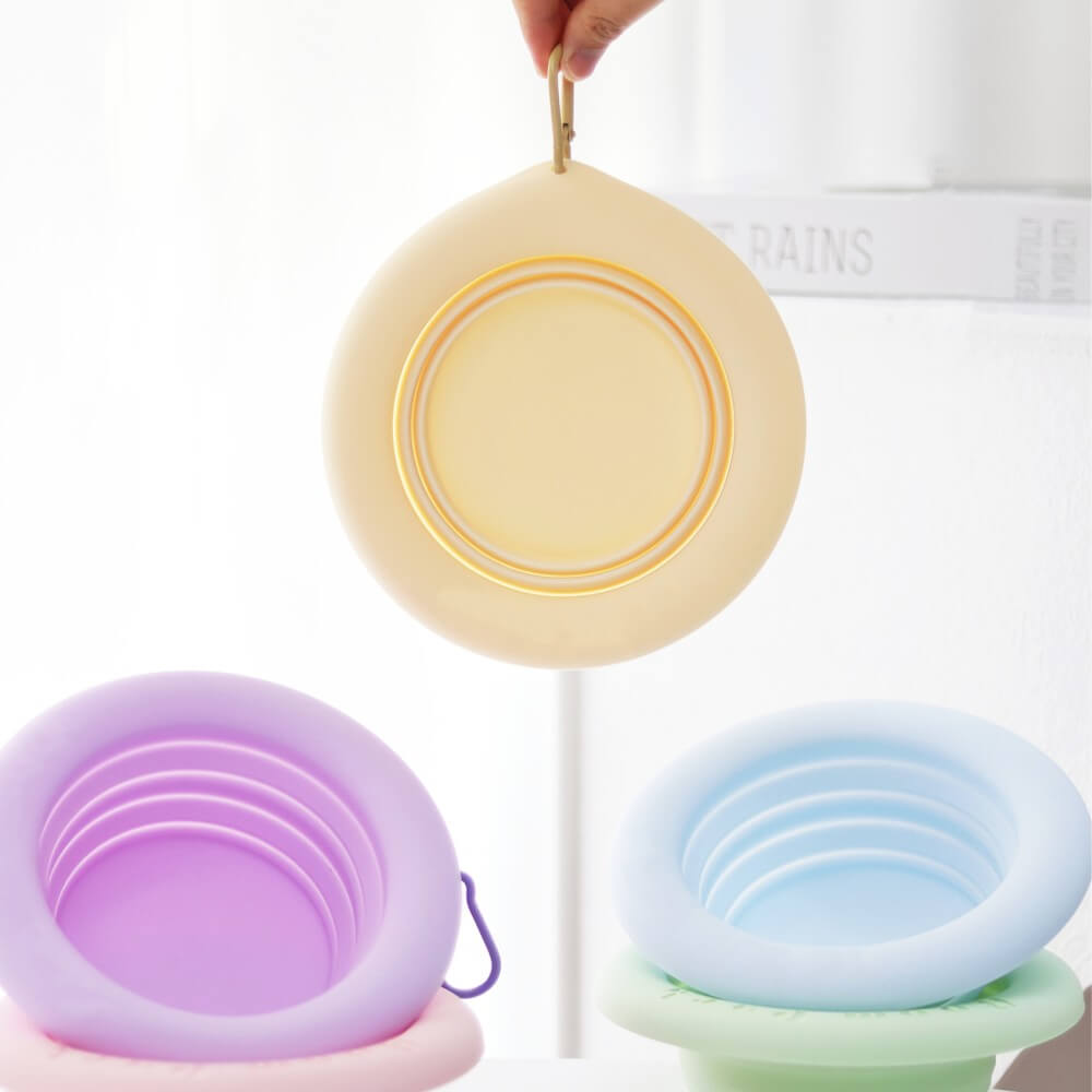 Collapsible dog bowl made of silicone, 500ml, perfect for outdoor pet feeding and watering, blue