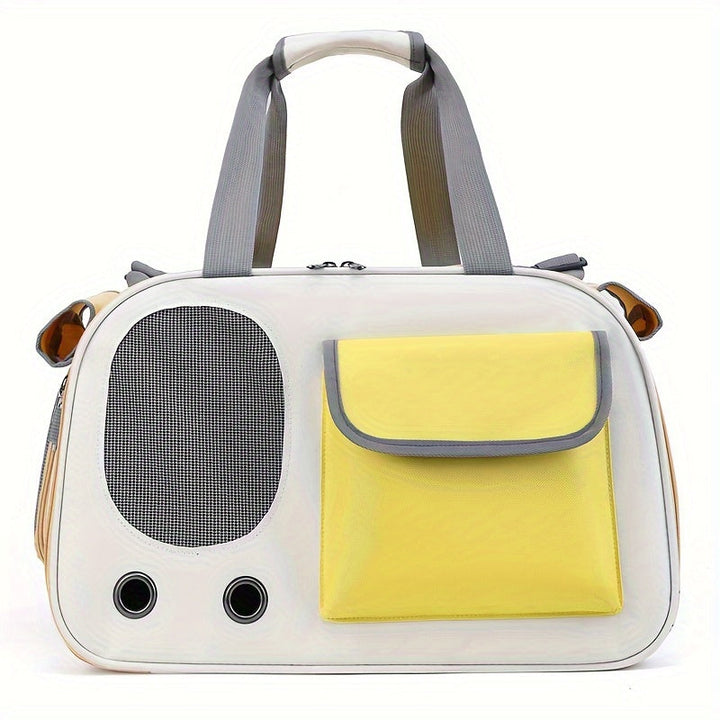 Unisex portable space capsule pet carrier bag for cats, small dogs; airline approved travel.