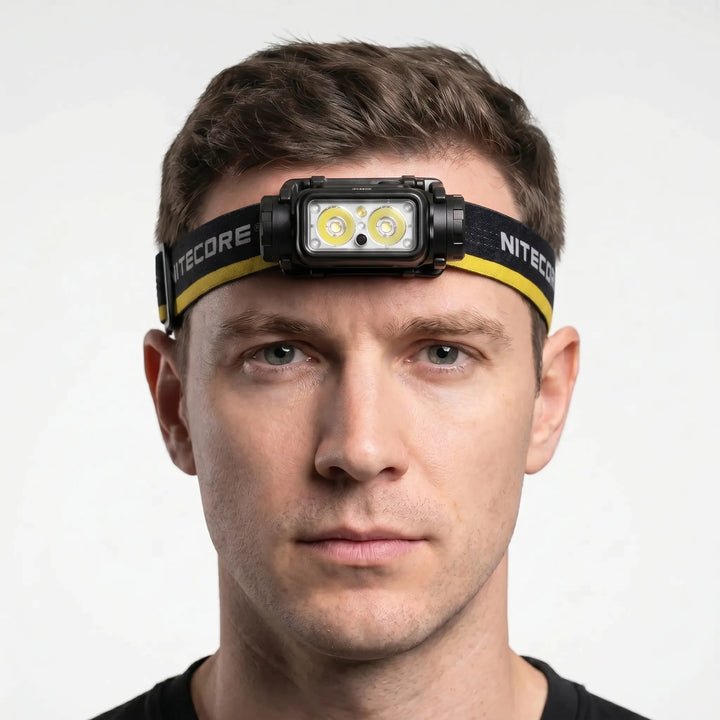 Essential outdoor gear: Unisex USB-C rechargeable LED headlamp for camping, hiking, & emergency lighting.