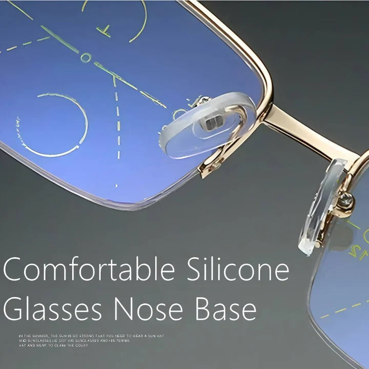 Unisex anti-glare computer glasses, progressive lenses with blue light & UV protection.