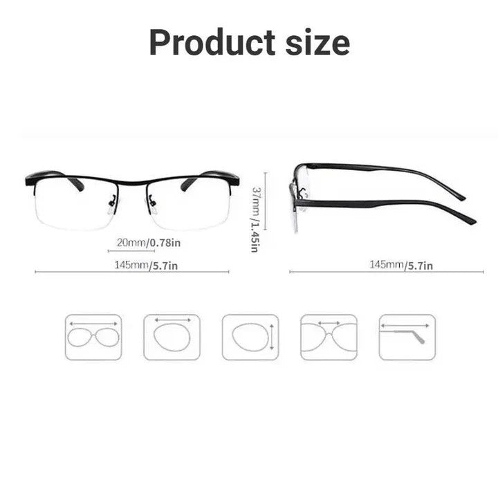 Vision aid unisex progressive eyewear with UV & blue light blocking for daily use.