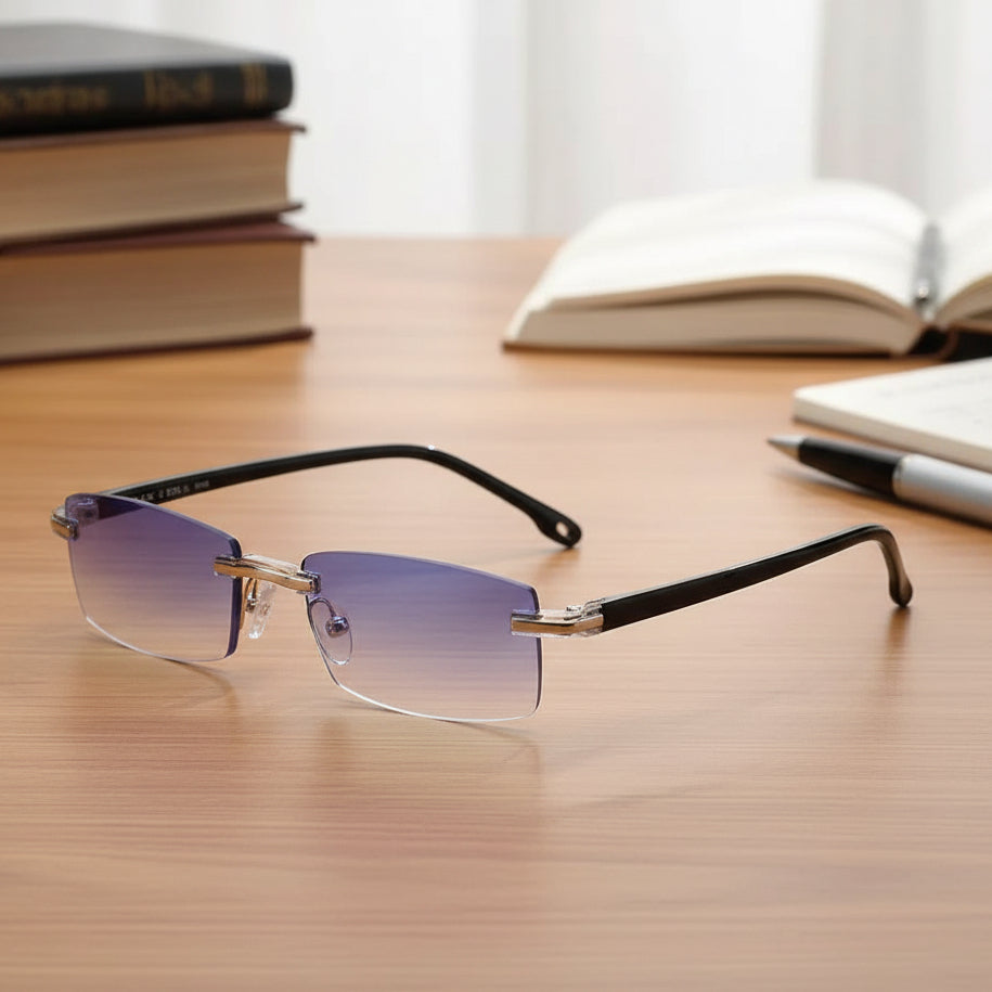 Unisex progressive reading glasses with multifocal lenses for clear vision and comfortable wear.