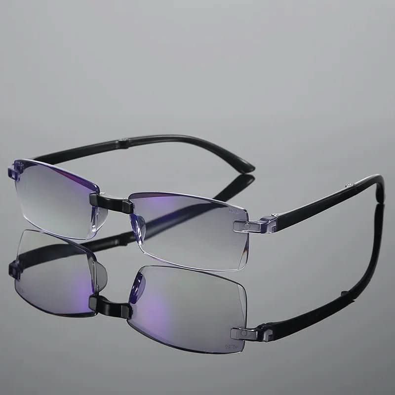Blue light blocking progressive reading glasses, unisex design for digital eye comfort & clarity.