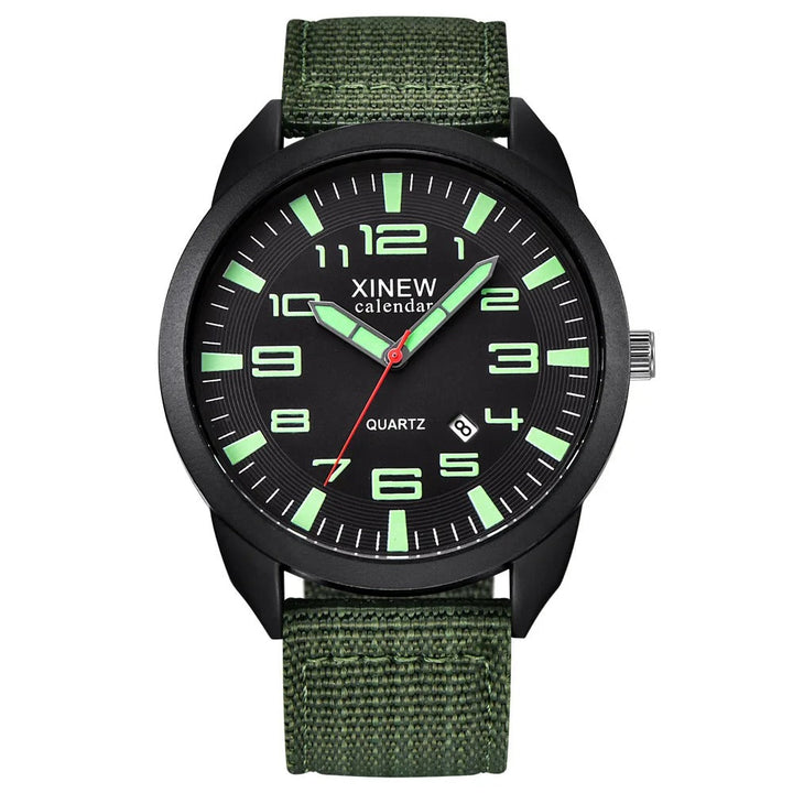 Modern unisex quartz watch with a clear luminous dial, date function, and stylish metal band.