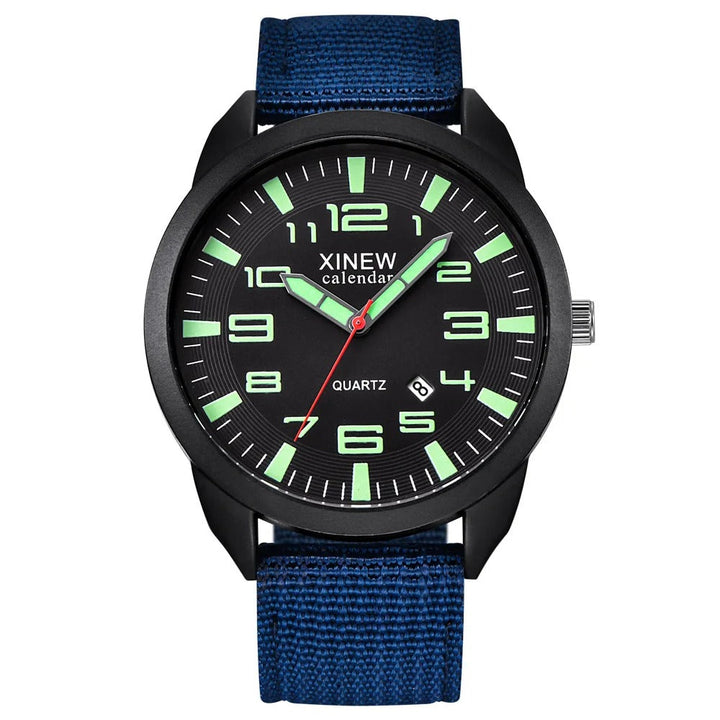 Stylish Lumo unisex quartz watch with glowing dial, calendar, and robust metal band. Perfect for all.