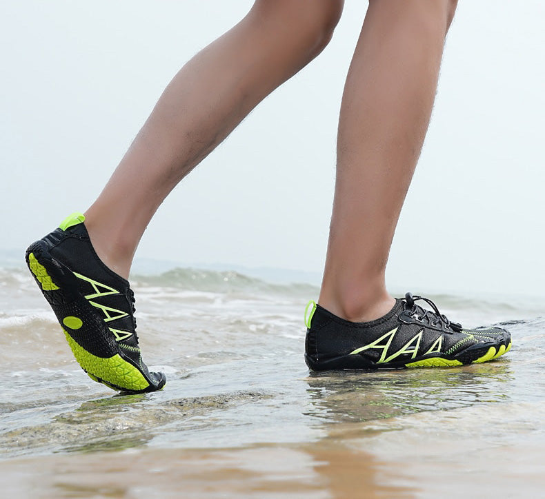 Comfortable unisex beach shoes, offering a protective yet flexible fit for all day wear.