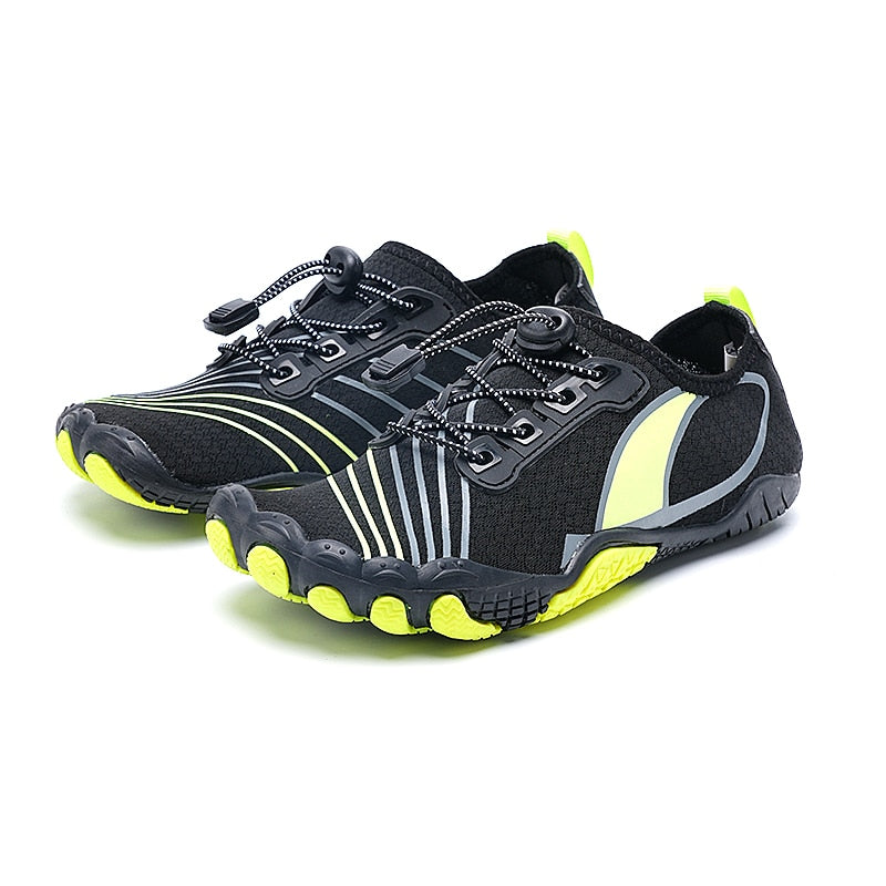 Quick-dry swimming shoes offering barefoot comfort & grip for all water activities.