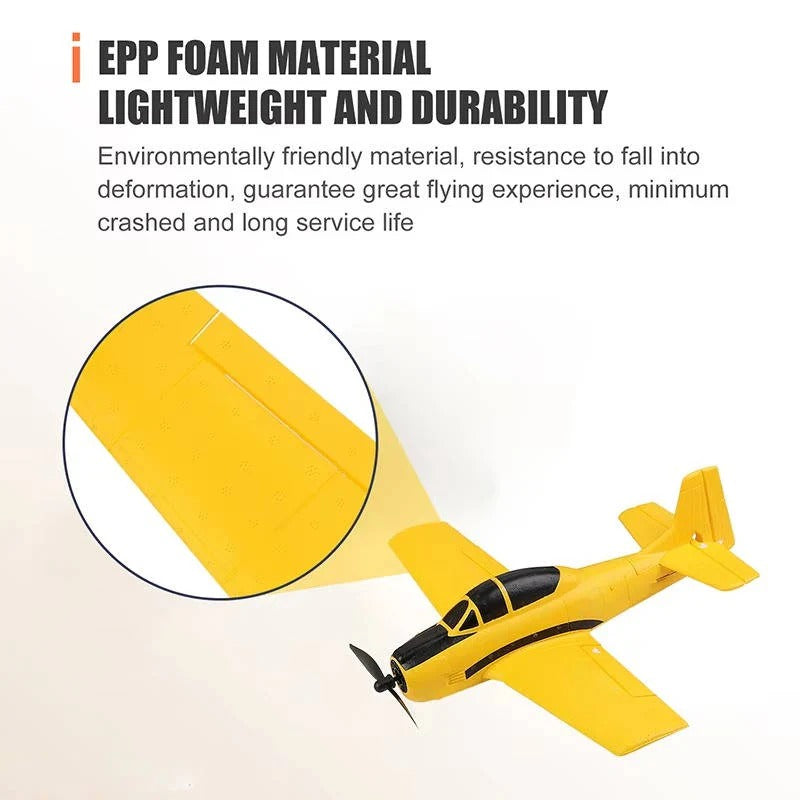 Beginner RC plane with EPP foam, 6-axis gyro, 4 channel control. Easy to fly for all ages, outdoor toy.