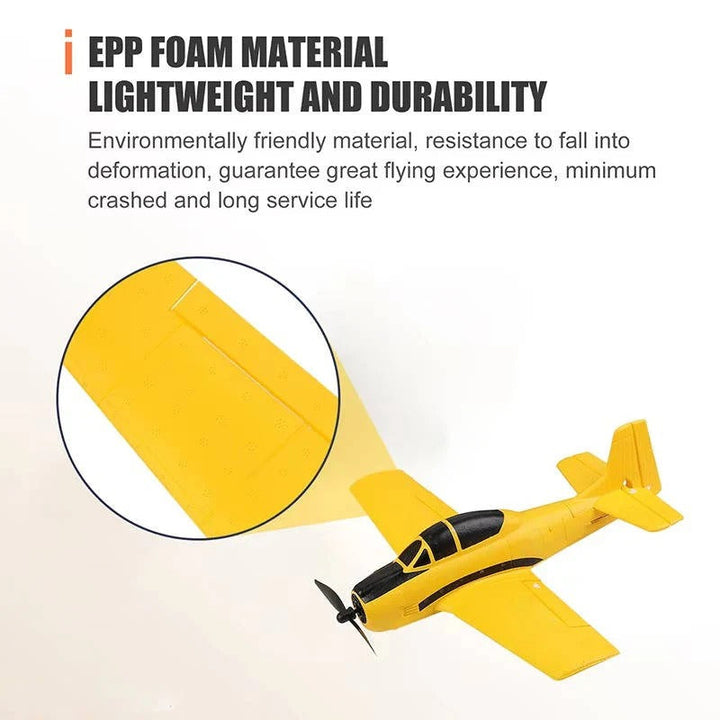 Beginner RC plane with EPP foam, 6-axis gyro, 4 channel control. Easy to fly for all ages, outdoor toy.