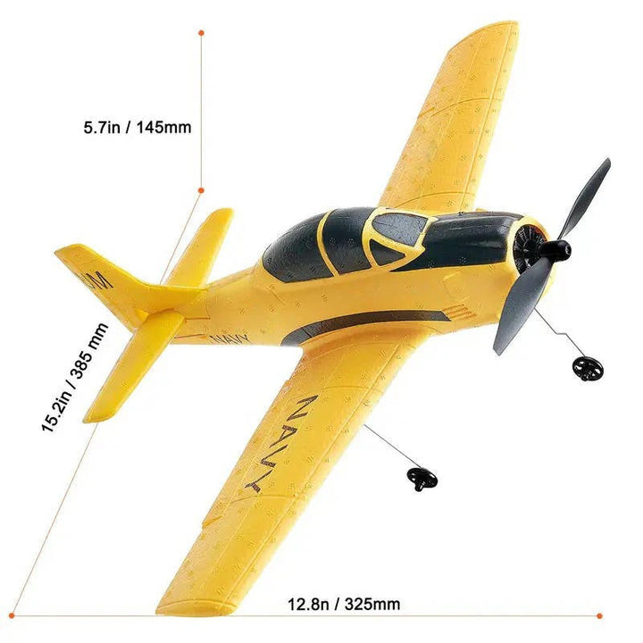 Advanced RC airplane: 6-axis gyro, 4-channel control & dual batteries for dynamic outdoor flight sessions.