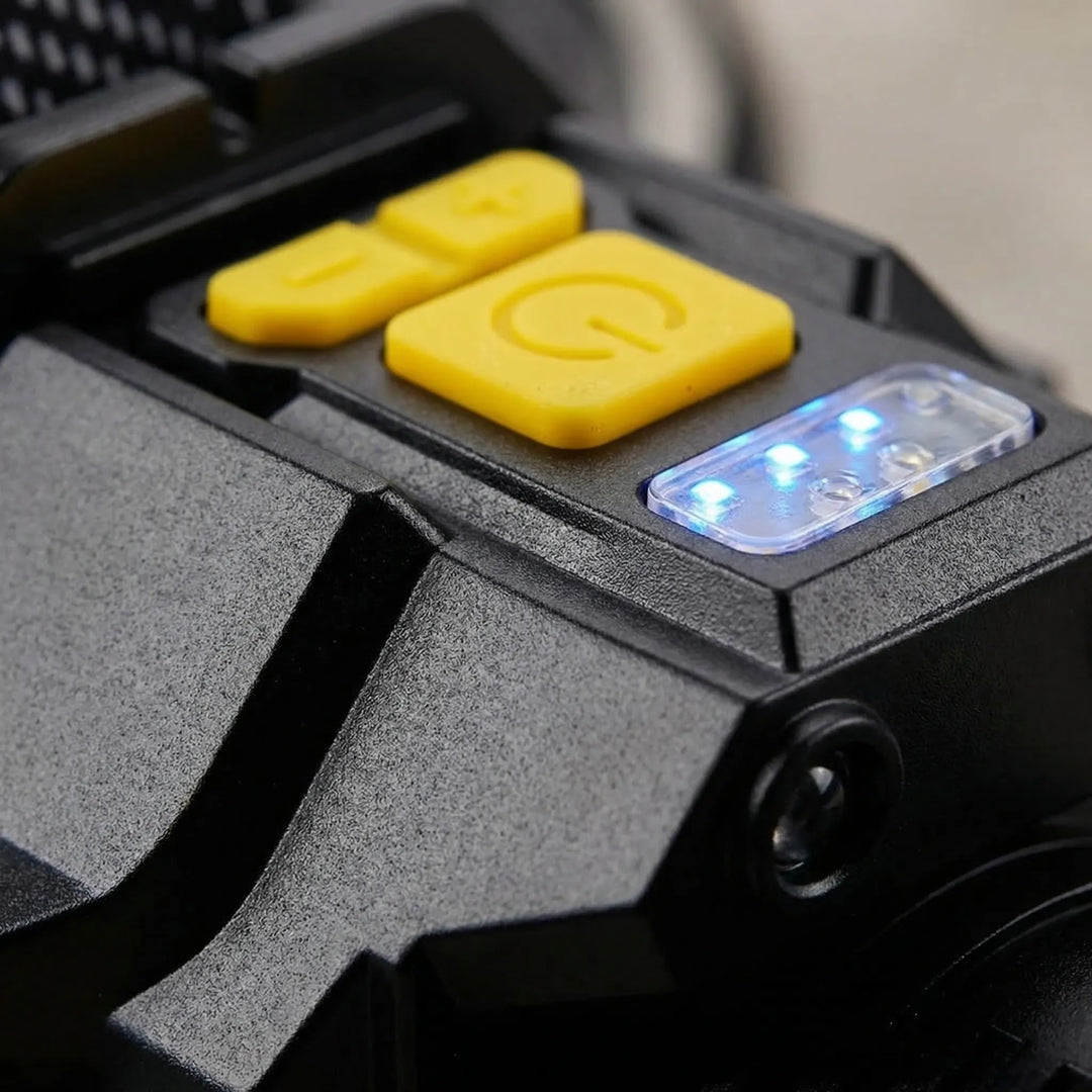 Powerful unisex COB LED headlamp, rechargeable with motion sensor for bright, hands-free light for all outdoor adventures.