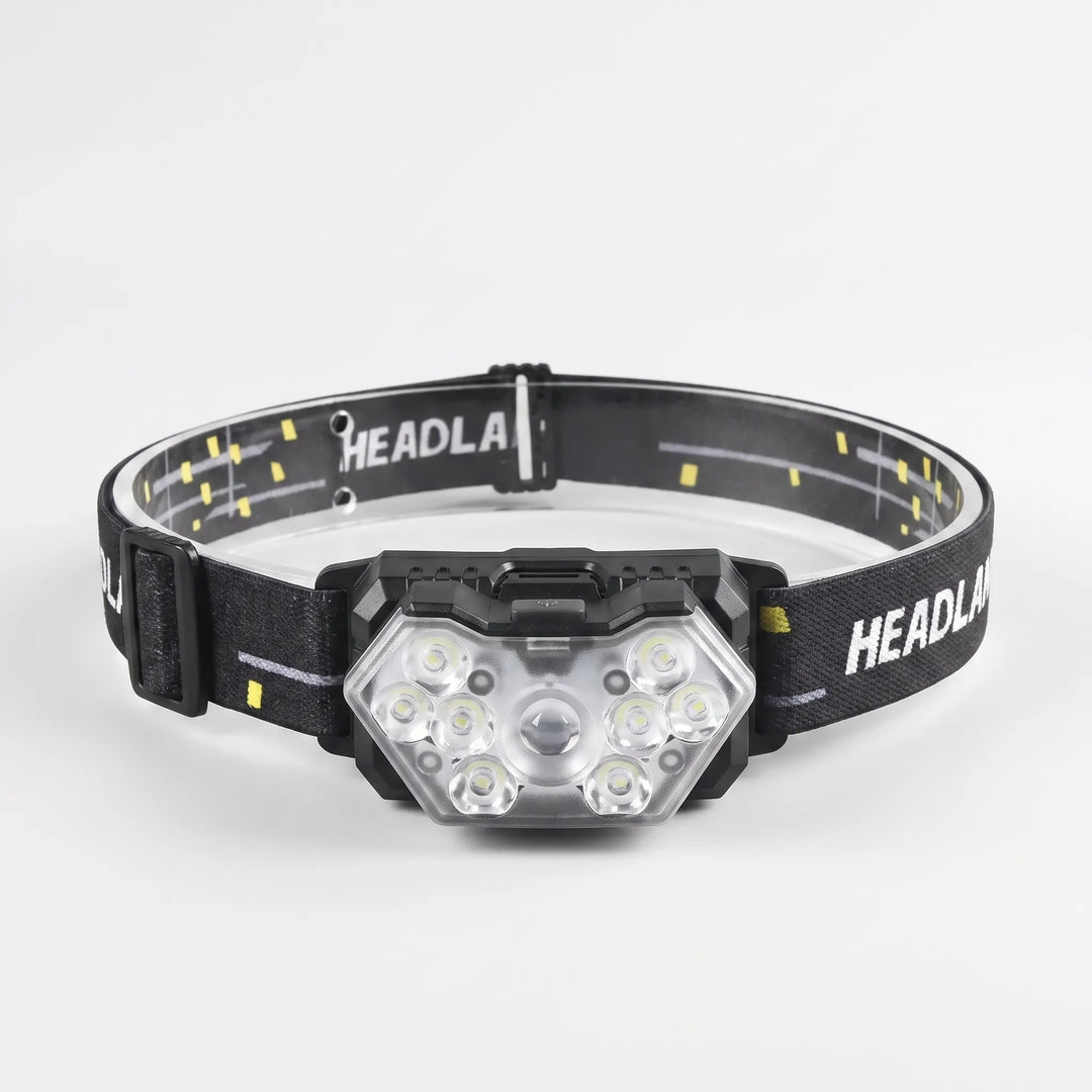 High-performance rechargeable headlamp with motion sensor, great for night hiking and hands-free tasks.