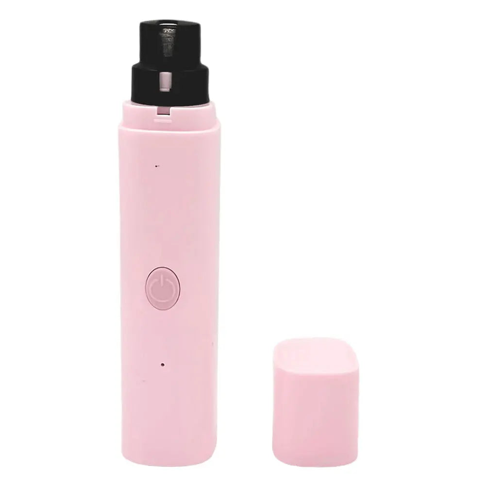 Ergonomic pet nail grinder, rechargeable with bright LED light for precise, quiet grooming