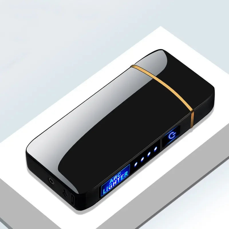 Unisex rechargeable plasma arc lighter, windproof USB electric for candles & pipes.