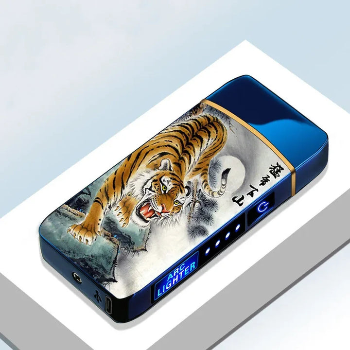 Travel-friendly USB rechargeable flameless plasma arc lighter, windproof & portable.