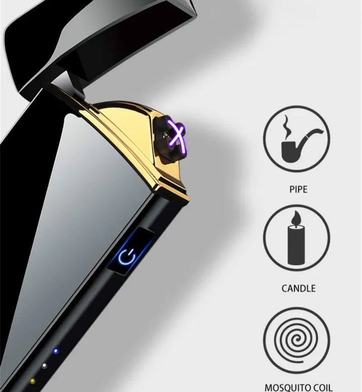 Eco-friendly flameless plasma arc lighter, USB rechargeable & windproof for all uses.