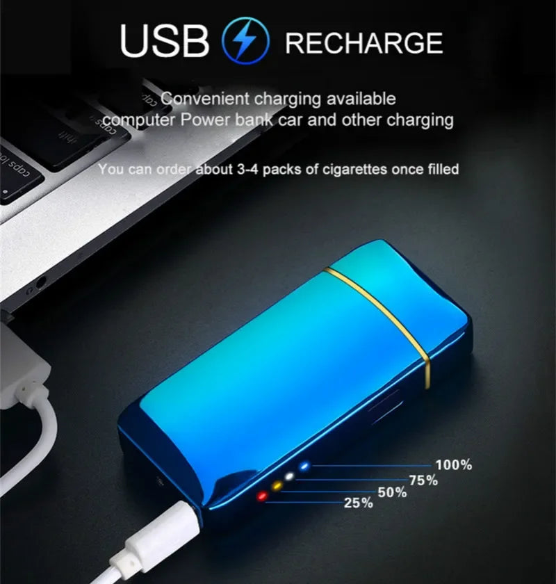 Modern unisex electric arc lighter, USB rechargeable & windproof, perfect gift.
