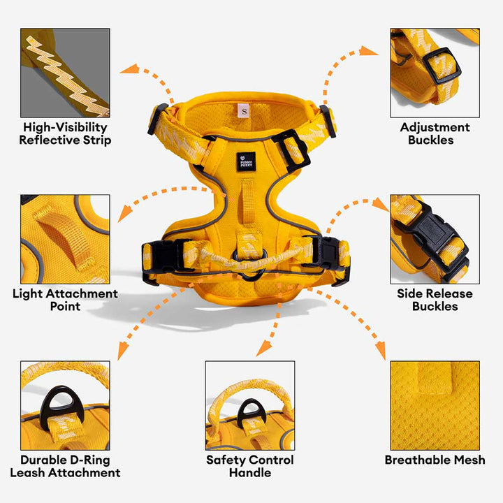 Unisex dog accessory: reflective adjustable harness, perfect for daily walks and outdoor play.