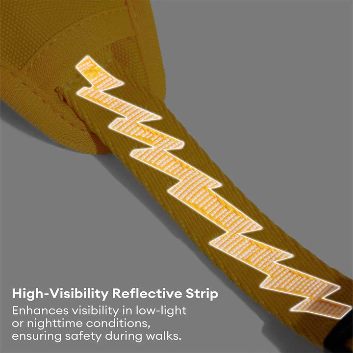 Outdoor dog harness: reflective, adjustable, and durable for all weather conditions.