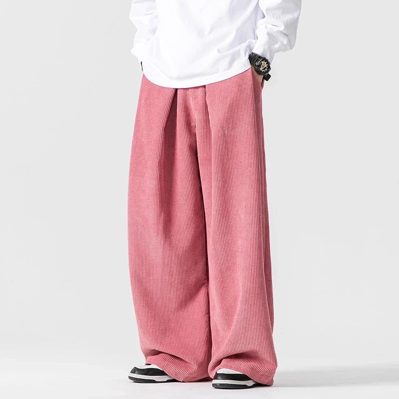 Comfortable gray relaxed fit wide-leg pants with adjustable drawstring waist, casual & stylish.